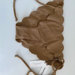 Marysia Swim Tan Scalloped Bikini Top